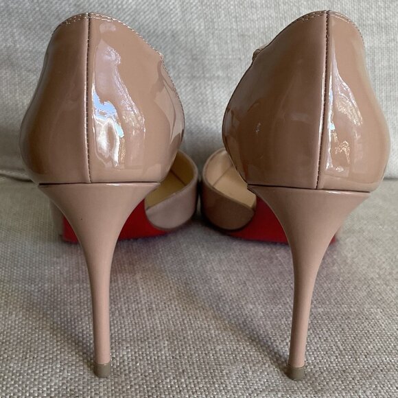 Christian Louboutin Nude Patent Leather Jumping Cross Strap Pump - Picture 12 of 14